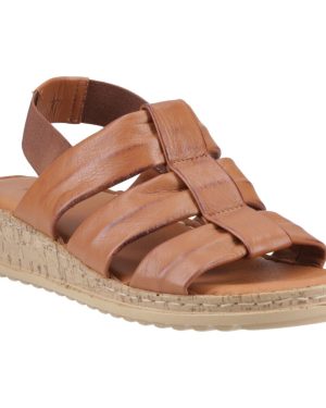 (Brown, 3 (Adults')) Hush Puppies Eden Gladiator Leather Women's Tan Sandals