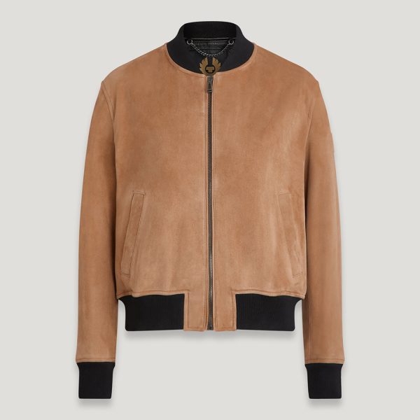 Brown Centenary Leather Bomber Jacket