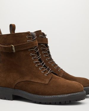 Brown Finley Lace Up Suede Boots