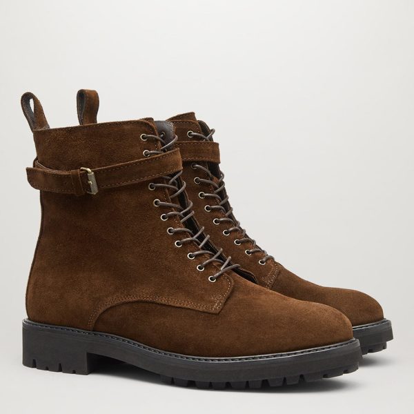 Brown Finley Lace Up Suede Boots