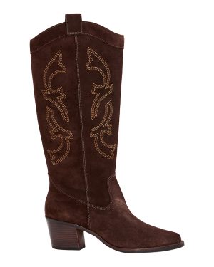 Brown Suede Cowboy Boot