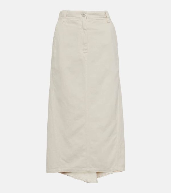 Brunello Cucinelli Cotton and linen midi skirt
