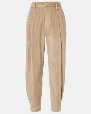 Brunello Cucinelli High-rise cotton cropped pants