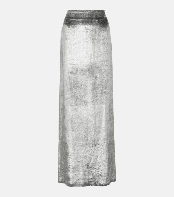 Brunello Cucinelli High-rise velvet maxi skirt