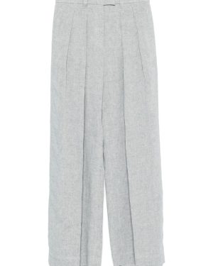 Brunello Cucinelli Linen Wide-Leg Trousers