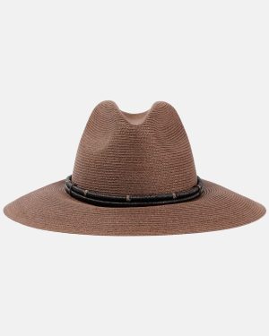 Brunello Cucinelli Monili leather-trimmed fedora