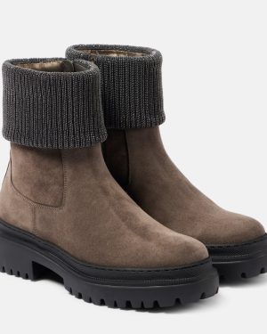 Brunello Cucinelli Monili suede Chelsea boots