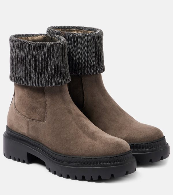 Brunello Cucinelli Monili suede Chelsea boots