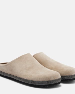Brunello Cucinelli Monili suede clogs