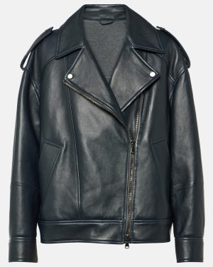 Brunello Cucinelli Oversized leather biker jacket