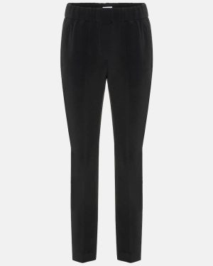 Brunello Cucinelli Silk-blend cropped pants