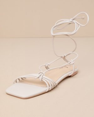 Brycin Bone Strappy Lace-Up Sandals