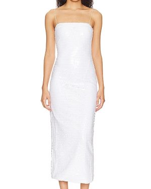 Bubish Hannah Sequin Dress in White. Size 6, 8.