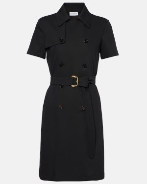 Burberry Belted wool twill shirt dress