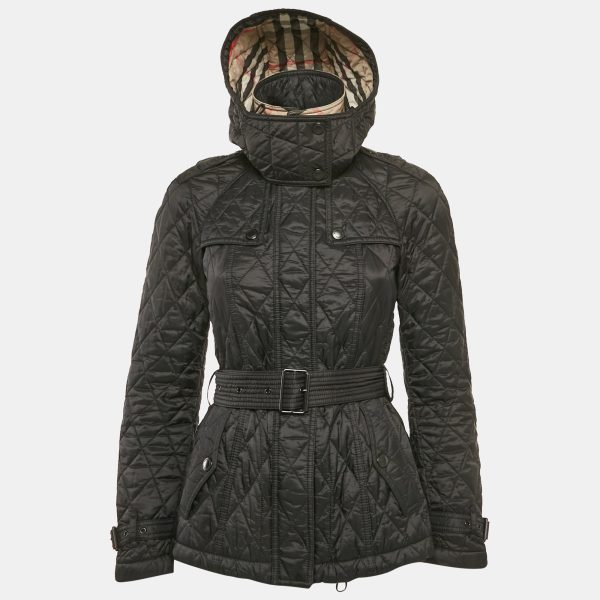 Burberry Black Nylon Quilted Jacket XS
