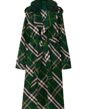Burberry Check Cotton Trench Coat
