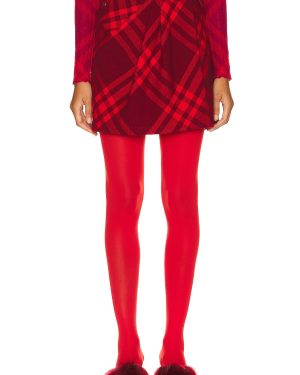 Burberry Check Mini Skirt in Ripple IP Check - Red. Size 0 (also in 2).