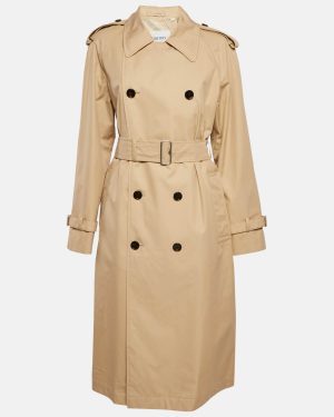 Burberry Flax Long Gabardine Trench Coat M