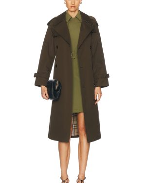 Burberry Long Trench Coat in Juniper - Green. Size 2 (also in ).