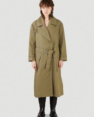 Burberry Oversized Trench Coat - Woman Coats Green Uk - 04