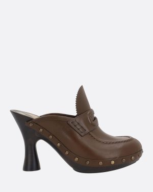 Burberry Potter Clogs In Smooth Leather