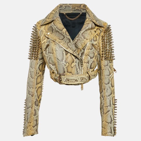Burberry Prorsum Studded Python Leather Moto Jacket M