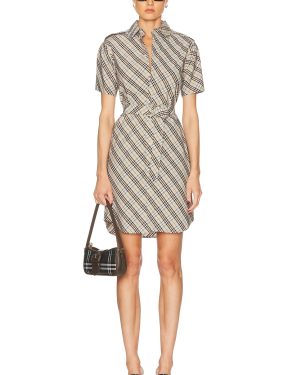 Burberry Shirt Dress in Husk IP Check - Beige. Size 0 (also in ).