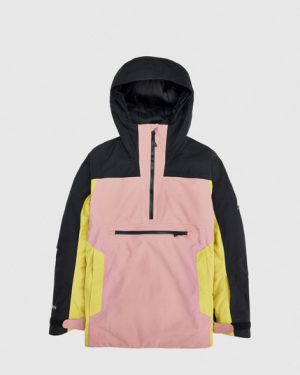Burton Pillowline GORE-TEX Anorak Jacket - True Black / Powder Blush / Sulfur - L