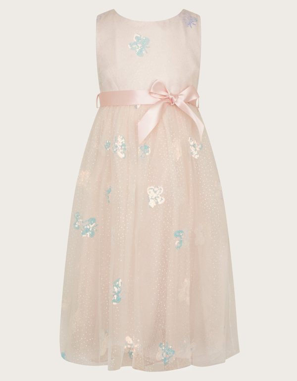 Butterfly Sequin Dress Pink