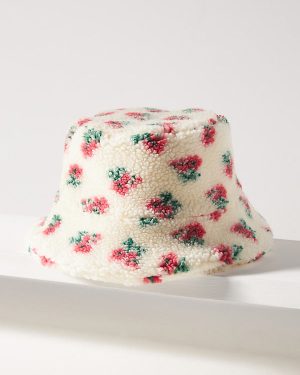 By Anthropologie Floral Sherpa Bucket Hat