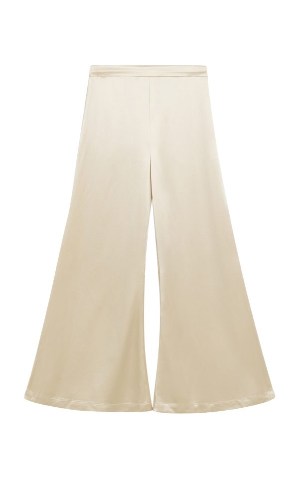 By Malene Birger - Lucee Satin Wide-Leg Pants - Ivory - FR 40 - Moda Operandi