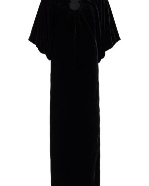 By Malene Birger - Rosae Gathered Velvet Maxi Dress - Black - EU 38 - Moda Operandi