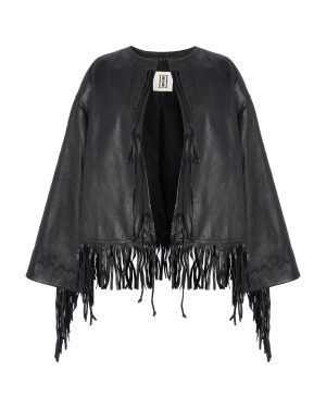 By Malene Birger - Zoena Fringed Leather Jacket - Black - EU 34 - Moda Operandi