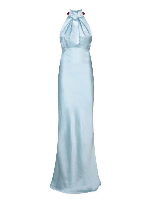 C. P. Company Light Blue Halter Long Dress