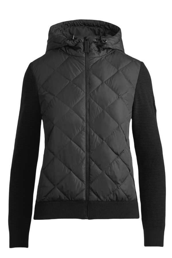 CANADA GOOSE WOMENS HYBRIDGE KNIT HOODY Size: XL, colour: BLACK