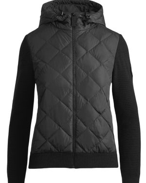 CANADA GOOSE WOMENS HYBRIDGE KNIT HOODY Size: XL, colour: BLACK