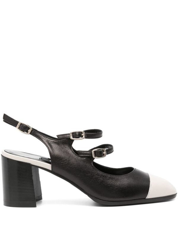 CAREL PARIS Papaya Leather Slingback Mary Janes