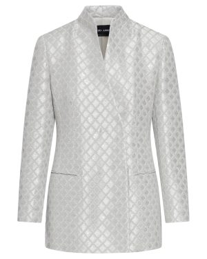 CHECKED BLAZER IN LAMINATED FABRIC WITH SEQUINS - Giorgio Armani - Woman