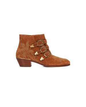 CHLO | Ginger brown nubuck cowhide Susanna ankle boots | Women | 37
