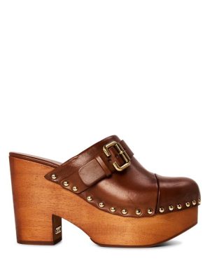 CHLOE Jeannette Wedge Clogs - Brown