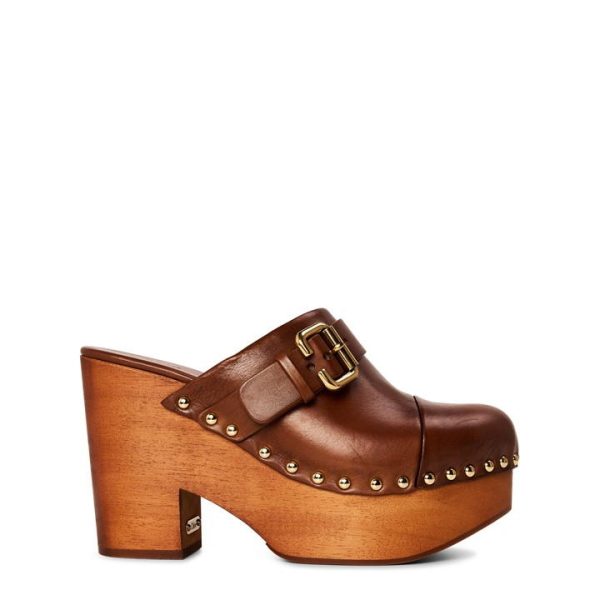 CHLOE Jeannette Wedge Clogs - Brown