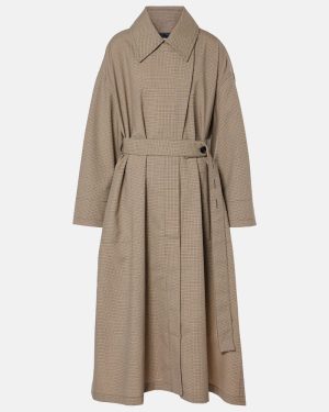 CO Checked wool-blend trench coat