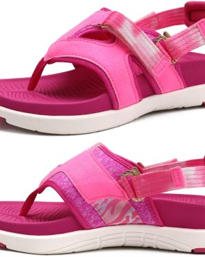 COFACE Flip-Flops Sandals for Women Ladies Lightweight Walking 7 Red