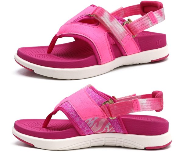 COFACE Flip-Flops Sandals for Women Ladies Lightweight Walking 7 Red
