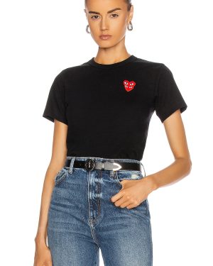 COMME des GARCONS PLAY Tee Shirt in Black - Black. Size XS (also in ).