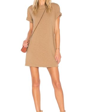 COTTON CITIZEN Tokyo Short Sleeve Mini Dress in Tan. Size XS.