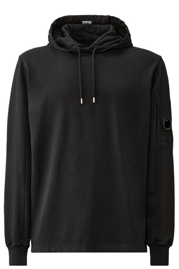CP COMPANY LIGHT FLEECE HOODED SWEATSHIRT Size: S, colour: BLACK
