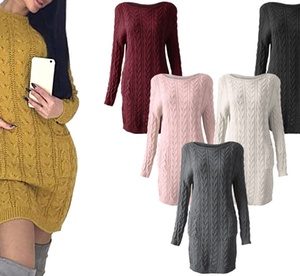 Cable Knit Pocket Jumper Dress ,SILVER GREY,S-M