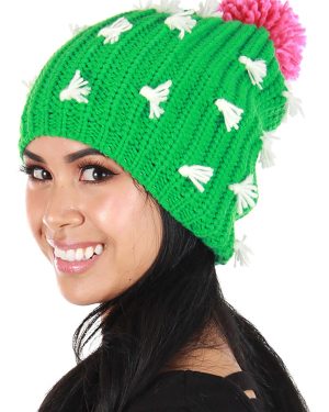 Cactus Knit Slouch Adult Beanie | Fancy Dress Costume Hats