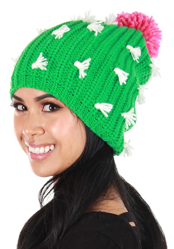 Cactus Knit Slouch Adult Beanie | Fancy Dress Costume Hats